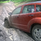 My brother got his Dodge Caliber stuck in some Arkansas mud yesterday. Photo: Ben Tracy